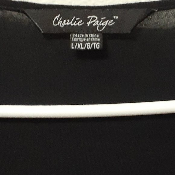 Charlie Paige Knot front Black long sleeve Top LG - Picture 3 of 4